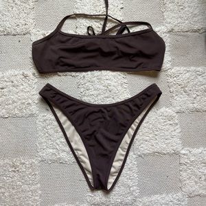 PacSun LA Hearts Brown Bikini Set